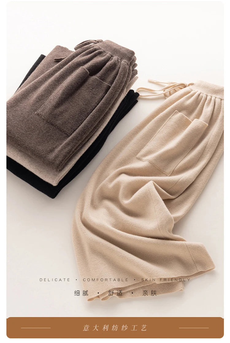 Cashmere Skirt Knitted Skirt Half Skirt, Double Pocket A-Line Skirt Skirts Plus Size Women Long Elegant Dress Women Clothing