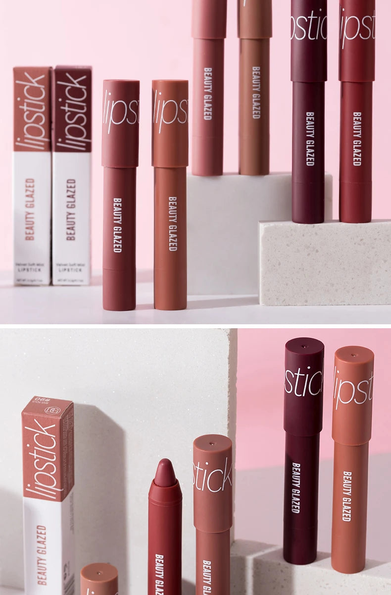 12-Color Matte Waterproof Lipstick Pen - Long-Lasting, Vibrant Berry Tone, Plant-Based Squalane, Smooth Application for All Skin