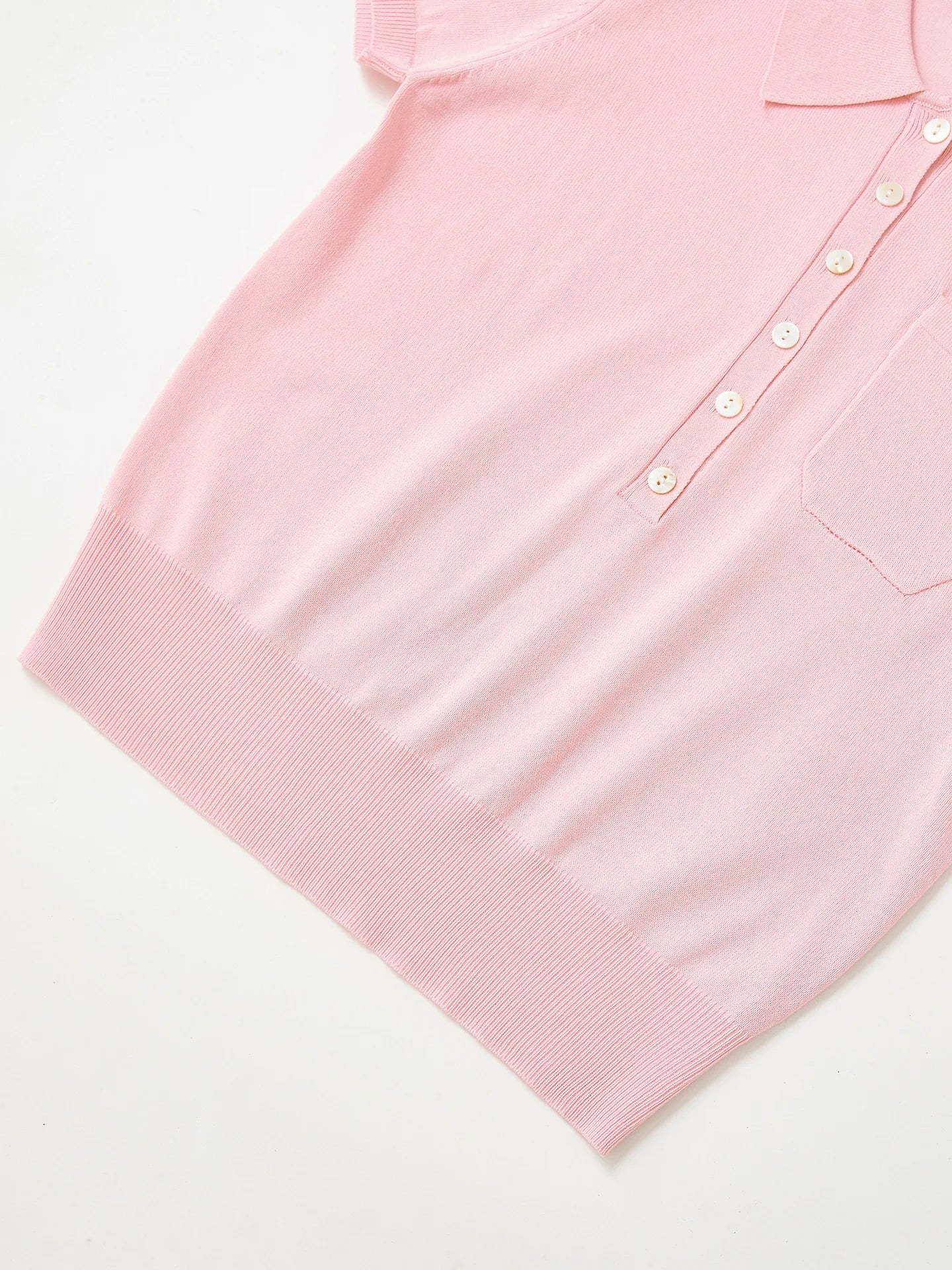 Women's Knitted Cropped Shirt Lapel Single-breasted Pocket Solid Color Elastic Hem Blouse Spring Summer New Female Chic Top