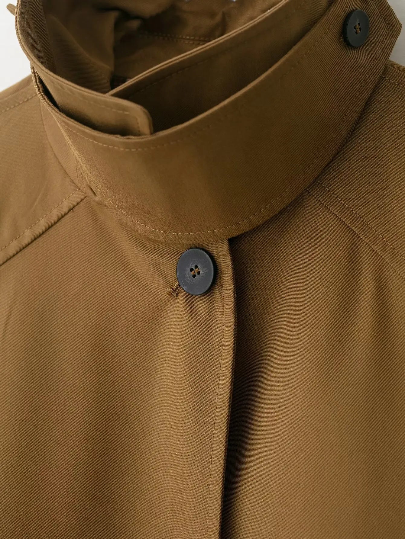 2025 New Women Mid-length Trench Coat Solid Single-Breasted Stand Collar Classic Windbreaker Female Casual Chic Outerwear