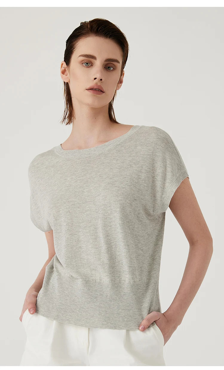 BG3511194  Ladies Clothes can be worn on both sides Summer Sweaters for Women Wool Silk Tops Women's Clothing Tshirt