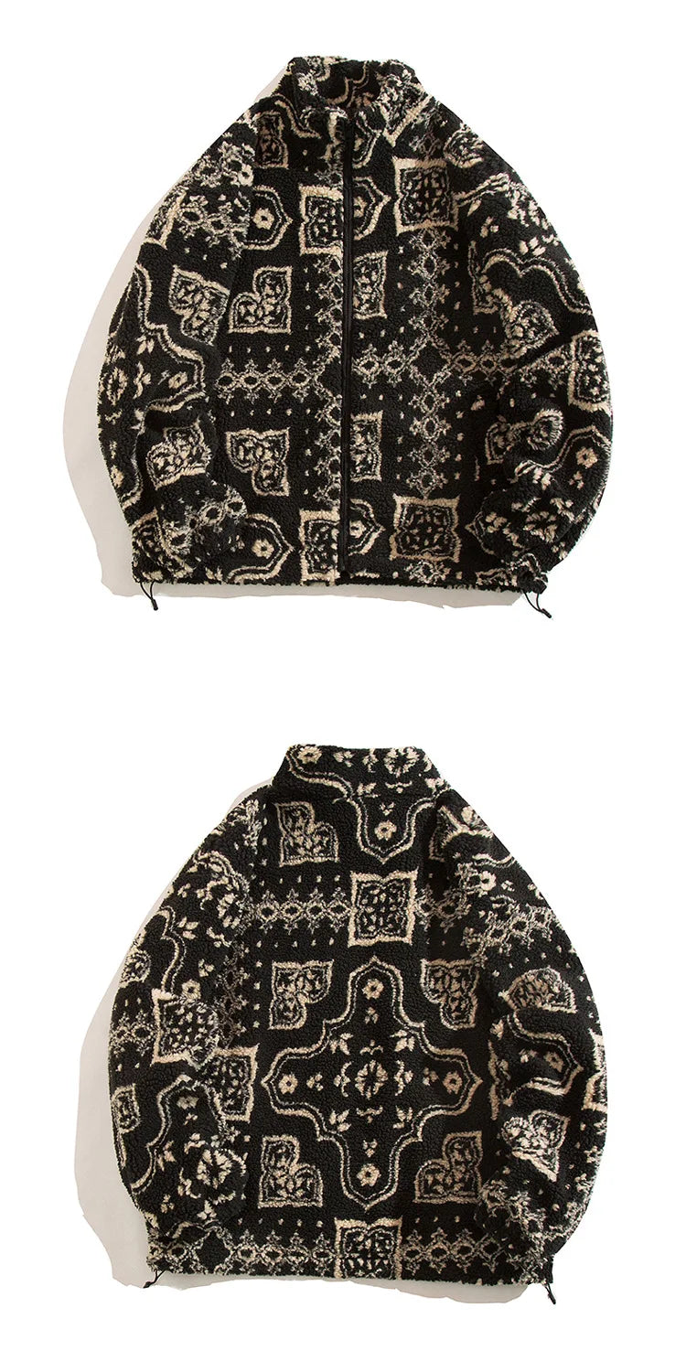 Winter Warm Lambswool Jacket for Men Fashion Stand Collar Zipper Loose Coat 2025 Leisure Hong Kong Style Coats Thickened Jackets