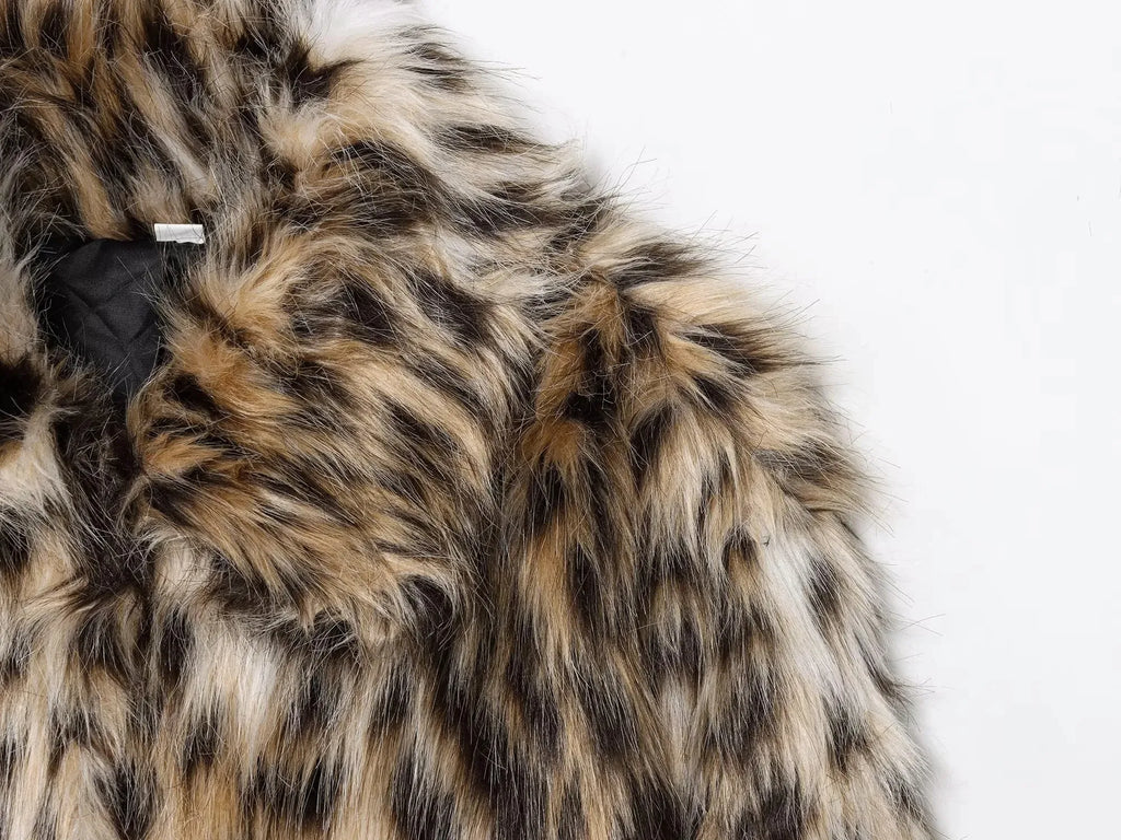 Women Fashion Faux Fur Coat Women 2025 Autumn Warm Stylish Casual Coat Winter Street Slim Elegant Outerwear Femme New