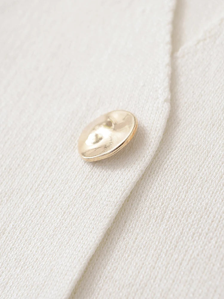 2024 European and American style autumn new women's fashion simple style casual plain needle short sleeve V neck knitted top