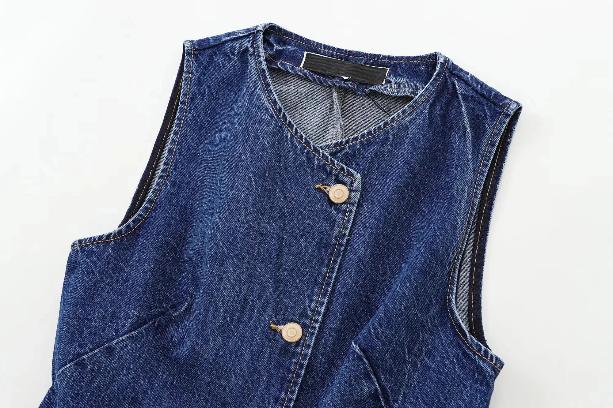 Women's Vest 2025 New Fashion Denim Vest Top Ladies Casual Cropped Sleeveless Jacket Coat Streetwear Waistcoat Outerwears