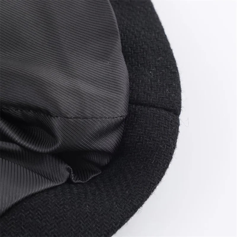 Women's Wool Coat Solid Color Lapel Short Double-Breasted Coat  Autumn and Winter Casual Simple Clothing