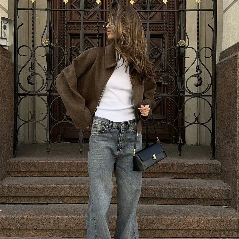 Autumn Jackets Women's 2025 New Coats Chic Loose Lapel Warm Street Women's Jackets Simple Casual Joker Youth Outerwear