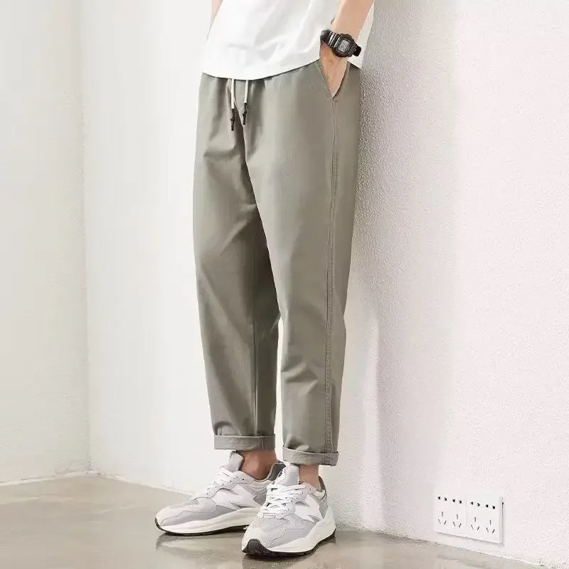 2025 New Spring and Autumn Work Clothes Straight Loose Hammer-shaped Pure Cotton Casual Pants for Men