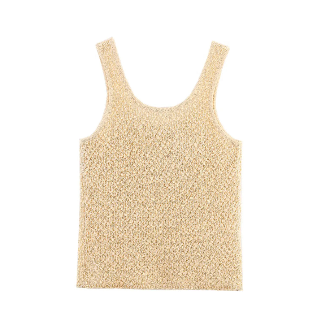 Women's Clothing 2025 New Style European And American Fashion Simple Pearl Decoration Knitted Top Knitted Vest