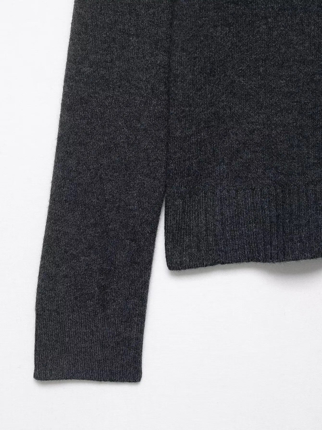 Women's Knitted Coat Autumn Winter Dark Gray Long Sleeve Female Faux Fur Effect Knitted Cardigan Coat Casual Fashion Versatile