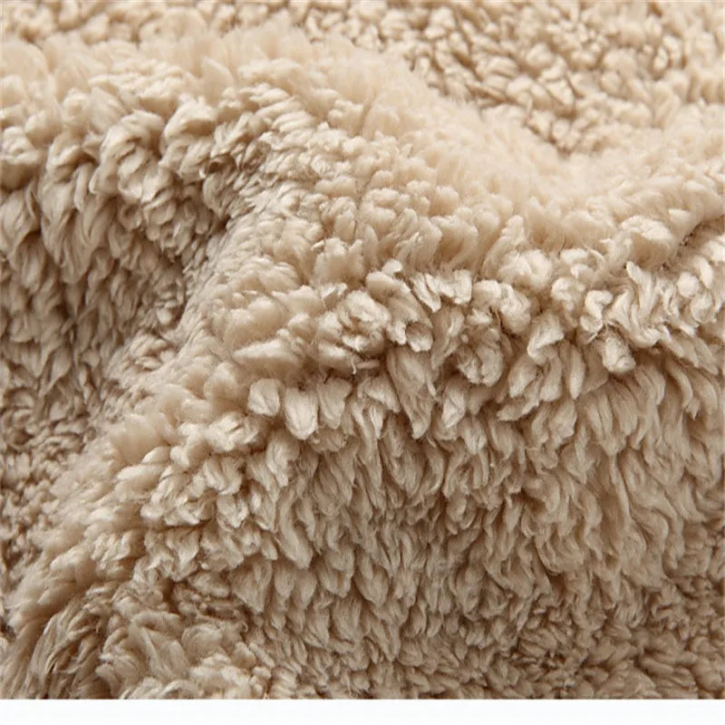 Wool Man Sweater Hooded Winter Cardigan  Winter Thicken Fleece  Overcoat Casual New Fashion Cotton Red Mens Winter Jacket