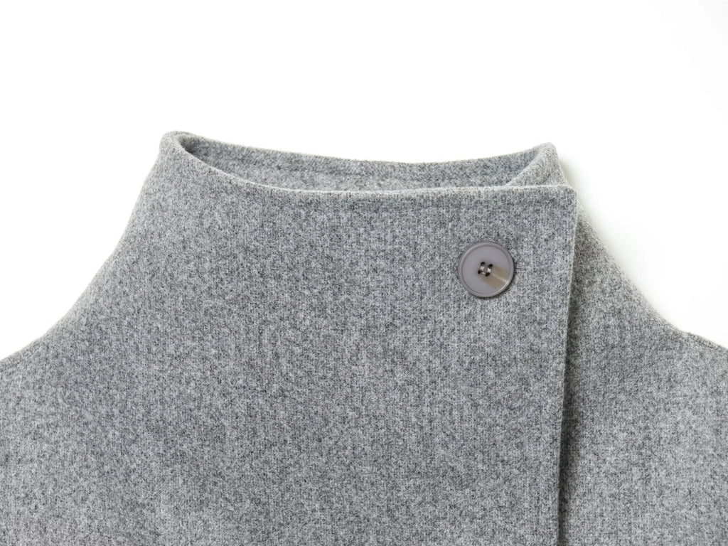 2025 Winter New Women's Casual Fashionable Simple Versatile High-Neck Long-Sleeved Double-Breasted Loose Wool Coat