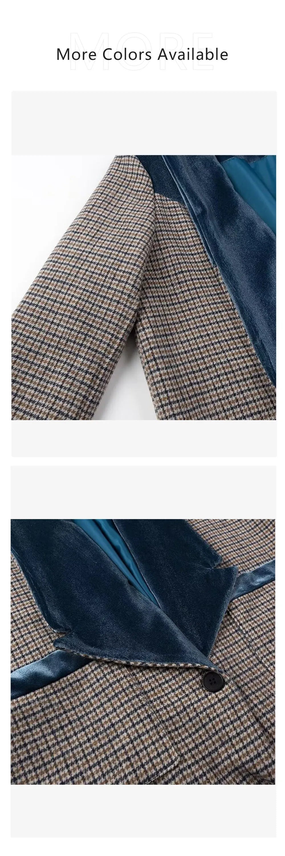 Autumn new women's clothing fashionable temperament versatile casual long plaid woolen coat