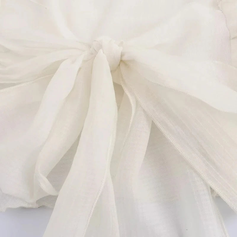 Summer Women Bow Halter Sleeveless Vest Elegant Fringed Sexy Top Vest Fashion Lady Bustier Suspender Female Clothes