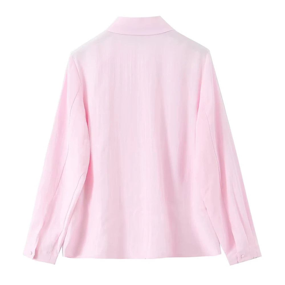 Women's Shirt 2025 New Fashion Autumn Winter Long Sleeve Soft Drape Shirt for Women Casual Chic Ladies Clothes