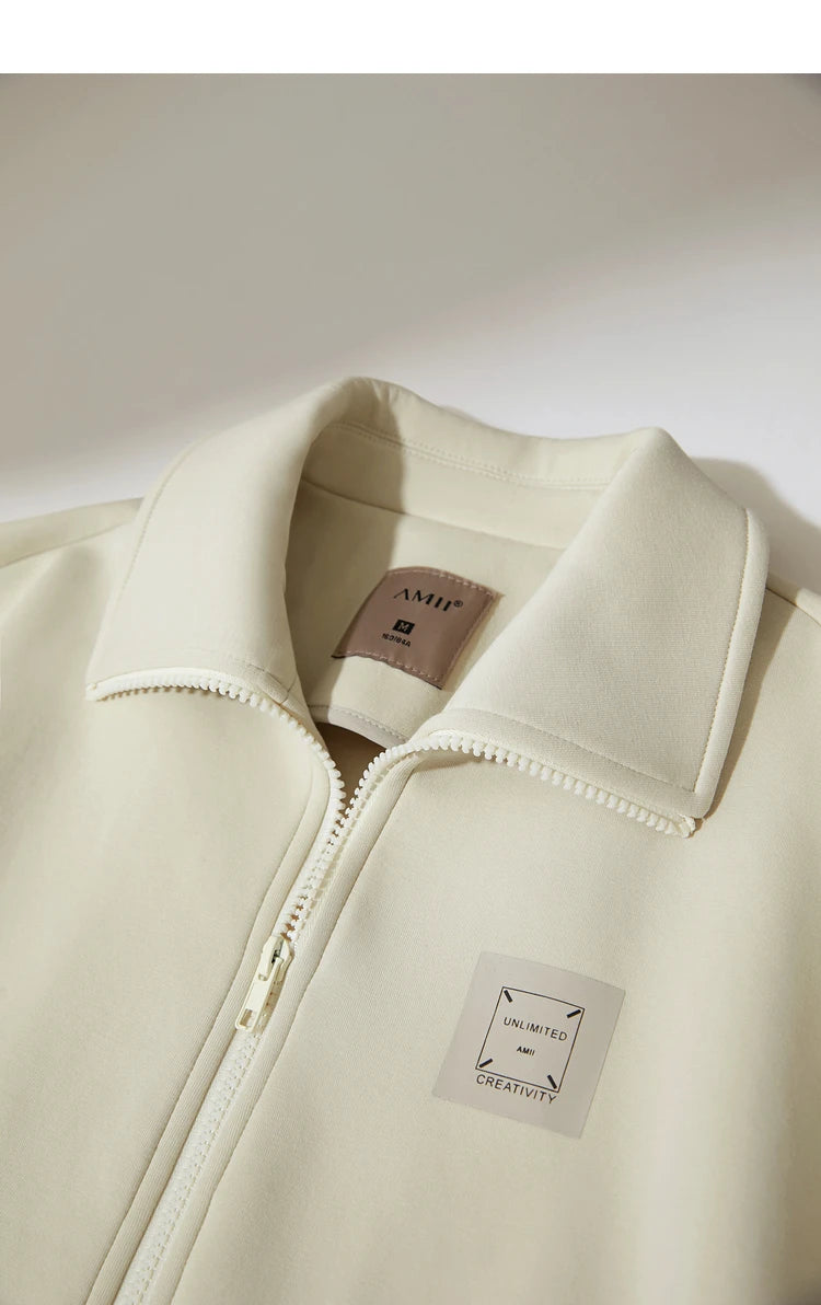 Amii Fall Clothes 2024 Women Casual Zip Up Short Coat Women Sweatshirt Solid Turtleneck Loose Sports Streetwear Jacket 12443222