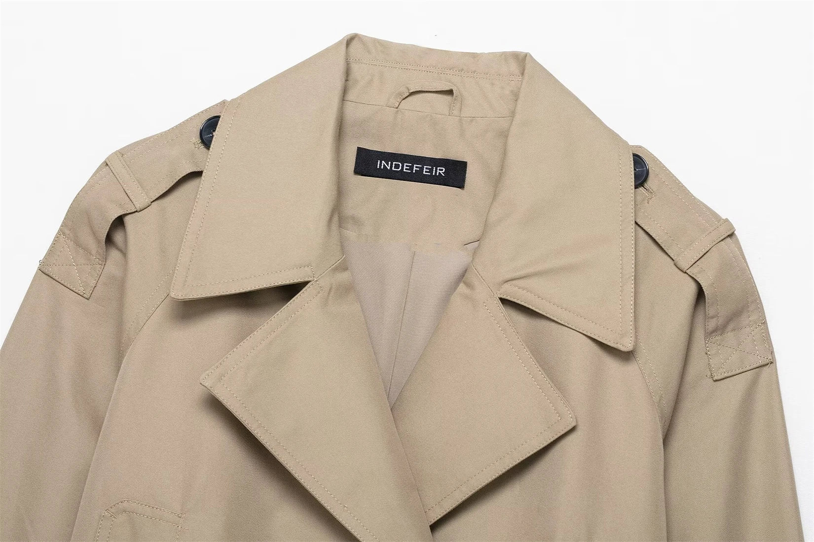 Women's Double-Breasted Short Trench Coat Fashion 2025 New Style Elegant Outerwear for Ladies