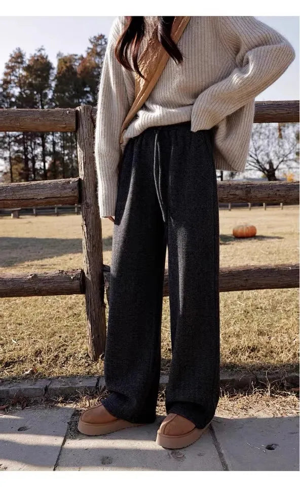 100% Cashmere sweater for women's autumn and winter loose and soft sweater wool knitted sweater round neck base layer