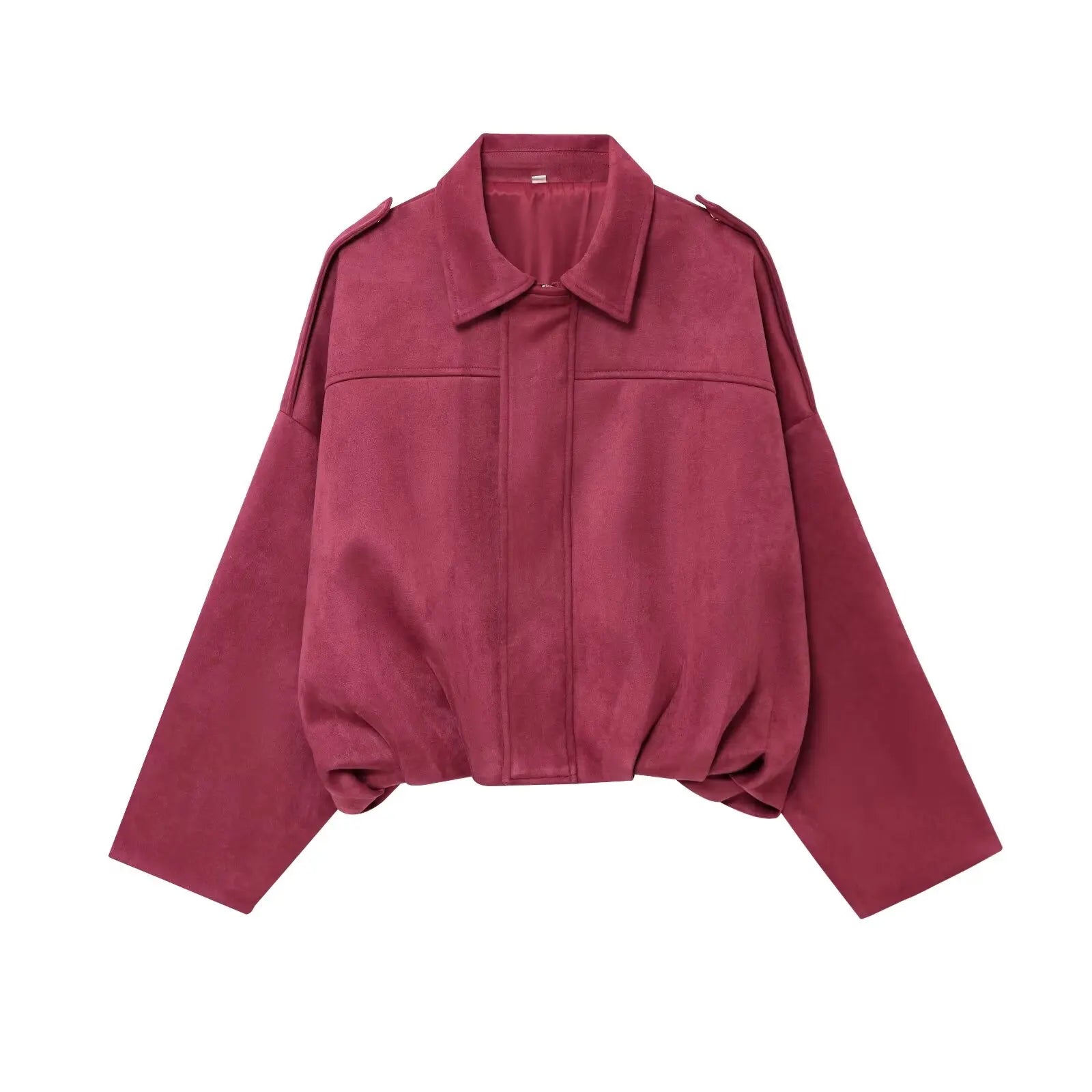 Women's Jacket 2025 New Multicolor Suede Textured Lapel Bomber Fall Vintage Fashion Women's Top