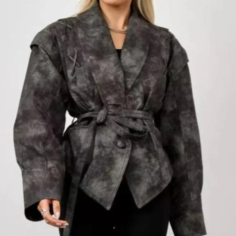 Autumn and Winter Faux Leather Jackets for Women 2025 Chic Dropped Shoulder PU Jacket Coat Casual Office Lady Blouses