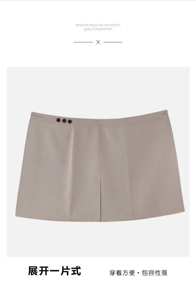 2025 Women's 100% Cashmere Thick Double sided Skirt Classic Multi functional Fashion Suitable for Business