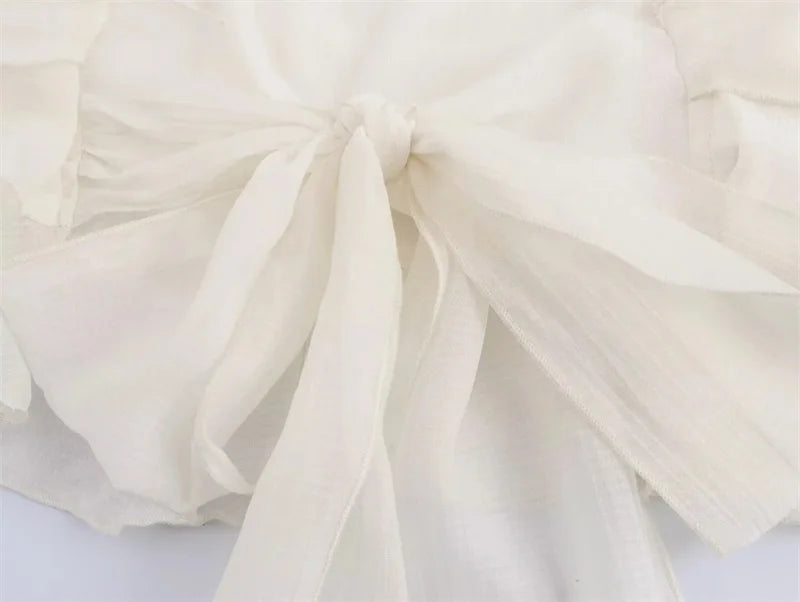 Summer Women Bow Halter Sleeveless Vest Elegant Fringed Sexy Top Vest Fashion Lady Bustier Suspender Female Clothes