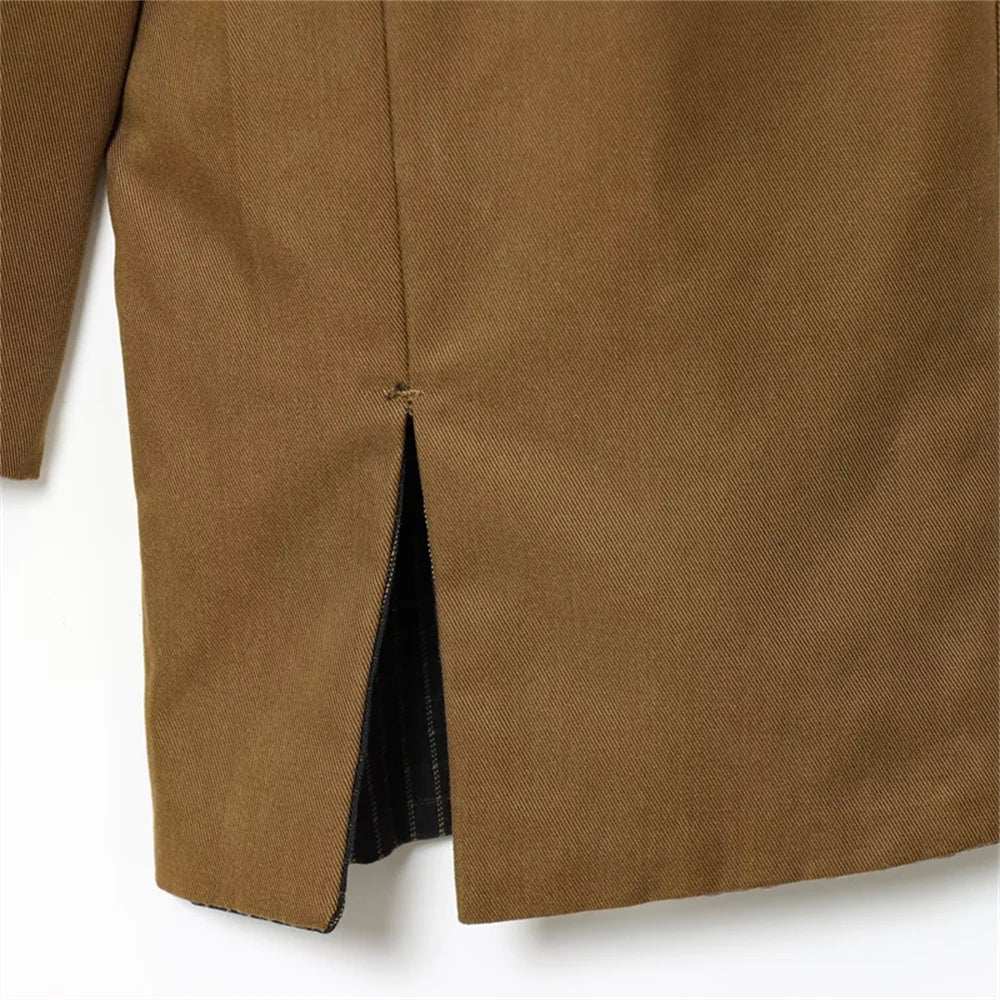 s new women's clothing is fashionable casual loose fit high neck design double-sided windbreaker jacket