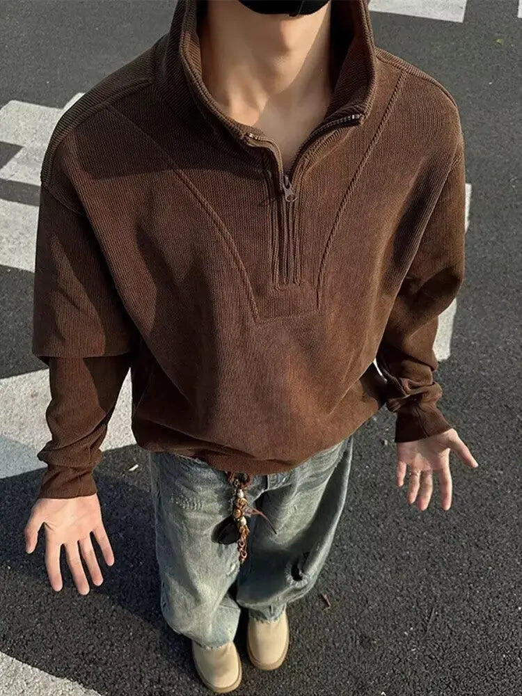 Men's new wool coat in autumn and winter 2025 fashion trend solid color stand collar versatile button jacket men