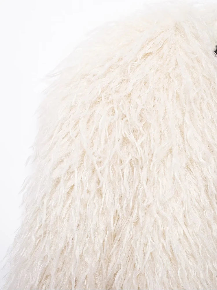 2024 New Autumn And Winter Women Warm Short Cotton Clothing Ladies Casual Faux Fur Coat Female Solid Color Fashionable Coat