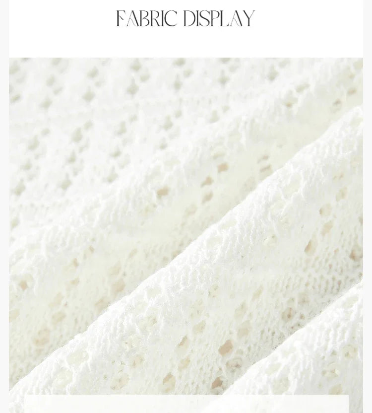 ITOOLIN Summer Women Long Sleeve Loose Casual Top Hollow Out Sexy Knit Shirt Beach Solid Y2k Pullovers Streetwear T-shirt 2024