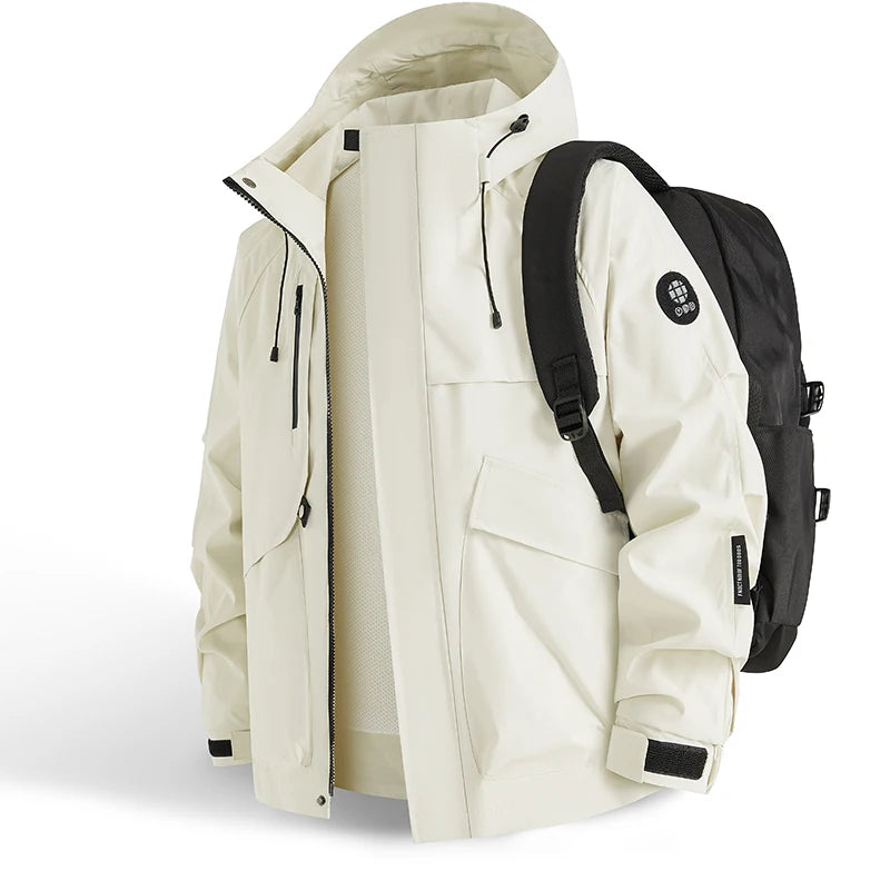 2025 Man Mountaineering Jacket Windproof Waterproof Hiking Jackets for Men Fashion Hip Hop Design Casual Oversize Outdoors Coat