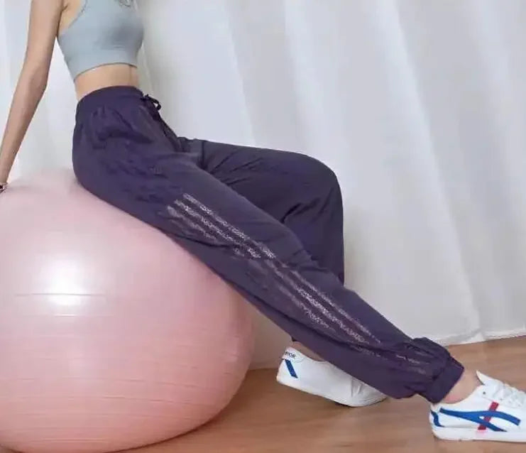 Jogging Trousers for Women Joggers Elastic Waist Clothes Purple Fitness Sweatpants Harem Female Pants with Pockets Sports Autumn