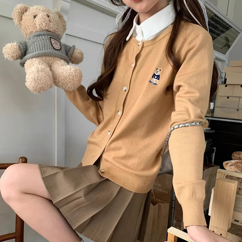 Women's boutique high-end round neck sweater knitted cardigan embroidered sweater long sleeved new cashmere sweater