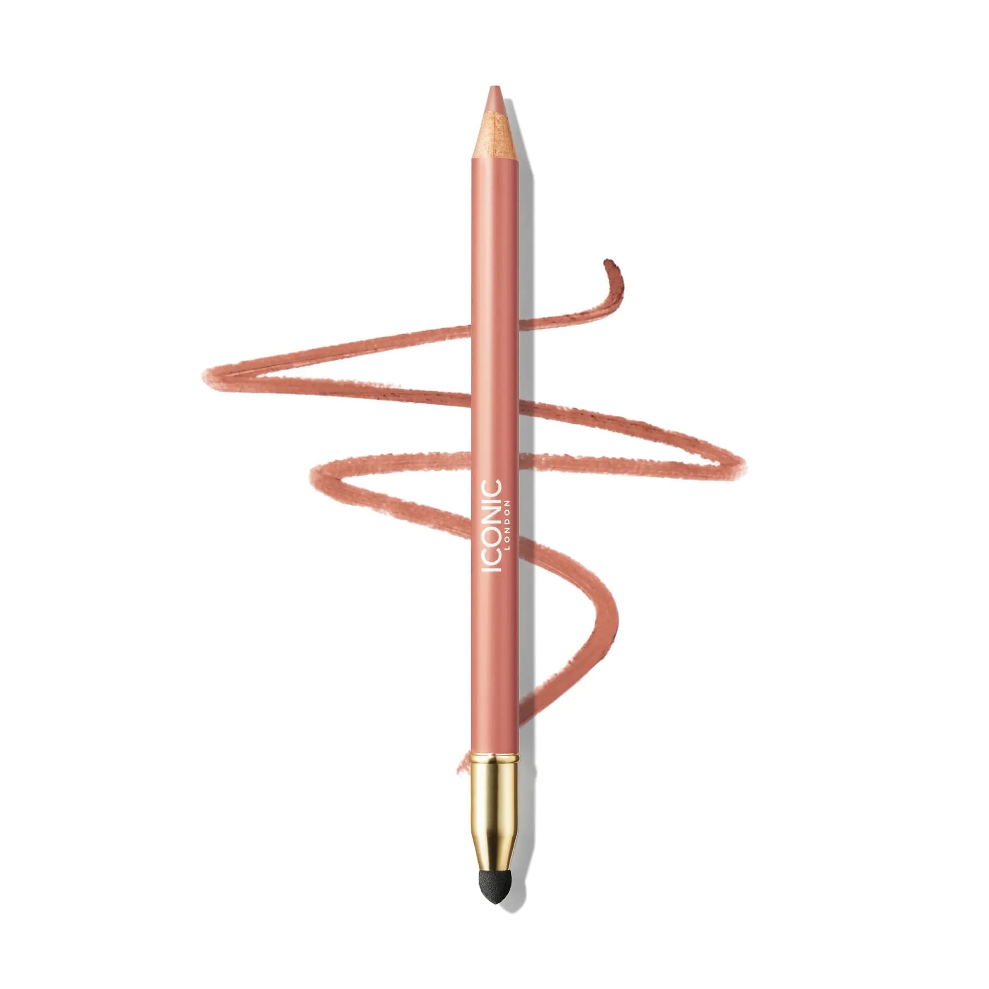 ICONIC LONDON Fuller Pout Sculpting Lip Liner | Blendable Dual Ended Lip Liner with Creamy Colour and Lip Sponge for Buffing Cruelty-Free Vegan Makeup (Unbothered) 0.036 Oz