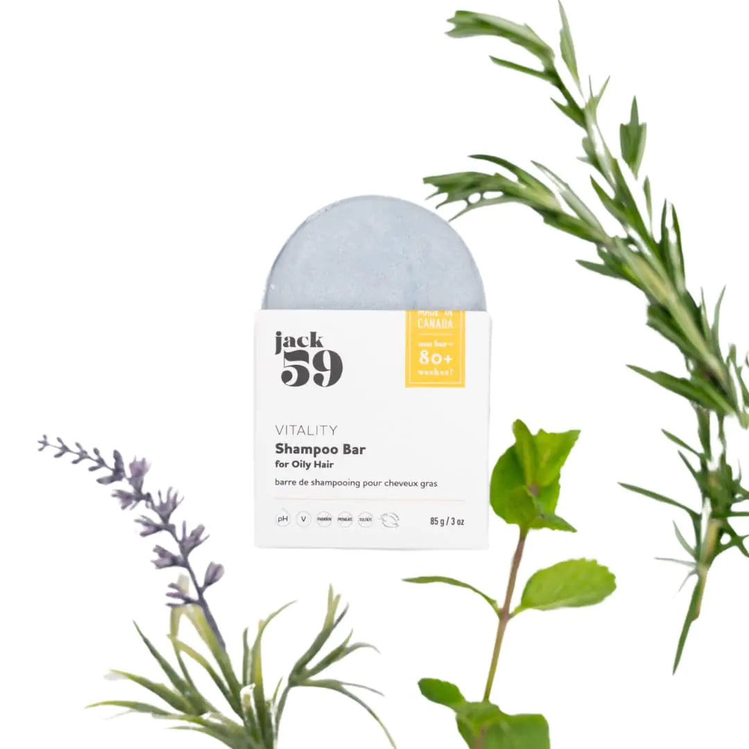 Jack59 Peppermint Rosemary and Lavender pH Balanced Natural Shampoo Bar for Oily Hair Vegan Organic Solid Shampoo Sulphate Free 3oz