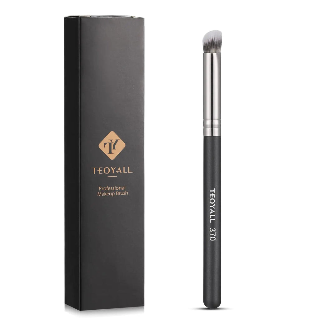 TEOYALL Angled Under Eye Concealer Brush Dense Synthetic Mini Concealer Brush Nose Contour Brush for Bronzer Liquid Foundation Cream Powder (370)