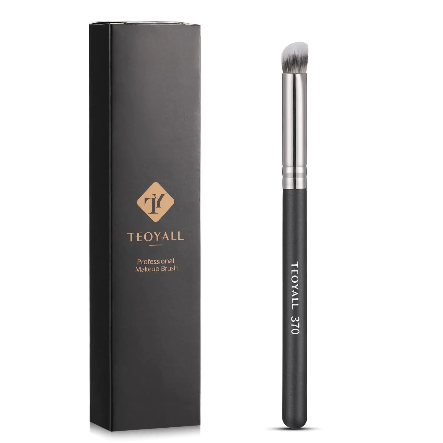 TEOYALL Angled Under Eye Concealer Brush Dense Synthetic Mini Concealer Brush Nose Contour Brush for Bronzer Liquid Foundation Cream Powder (370)