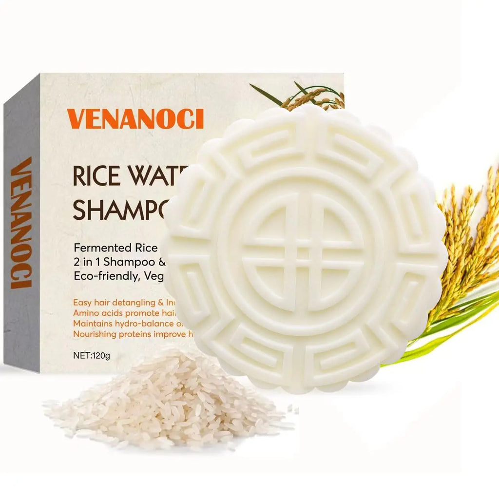 Rice Water Shampoo Bar 2-in-1 Fermented Rice Water Shampoo and Conditioner Vegan Sustainable Anti-Hair Loss Suitable for All Hair Types Natural Ingredients Unisex