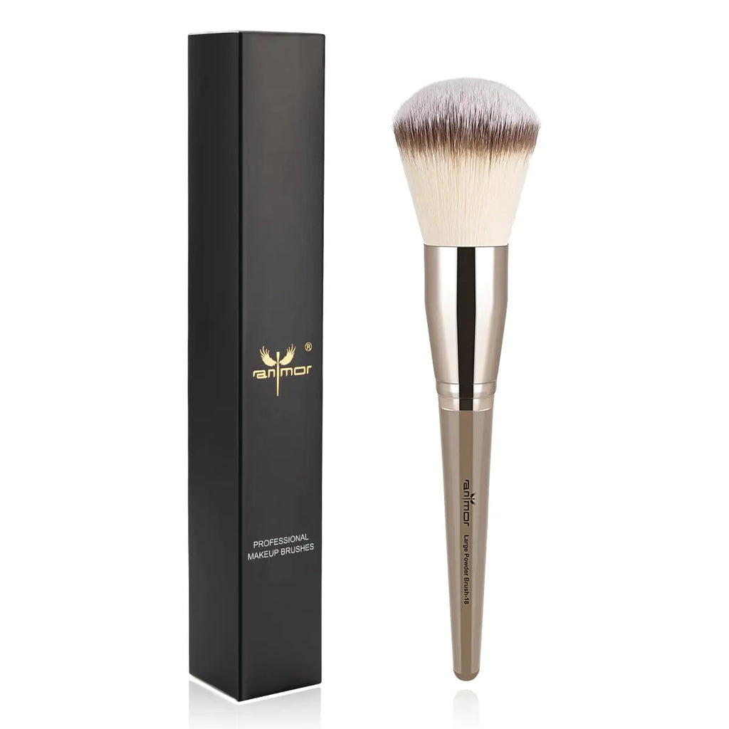 Anmor Powder Brush Professional Large Fluffy Powder Blush Makeup Brush Perfect for Blush Bronzer and Setting Powder Luxurious Soft Synthetic Bristles