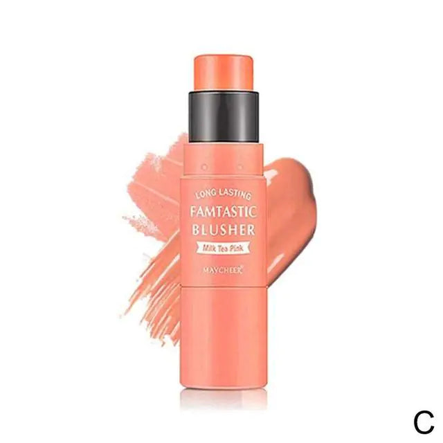 3 Color Double-Ended Blush Stick with Brush Applicator