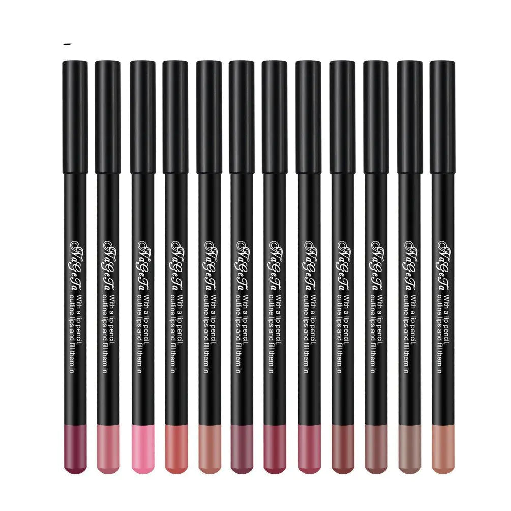 12 Colors Matte Lip Liner - Individual Pencil