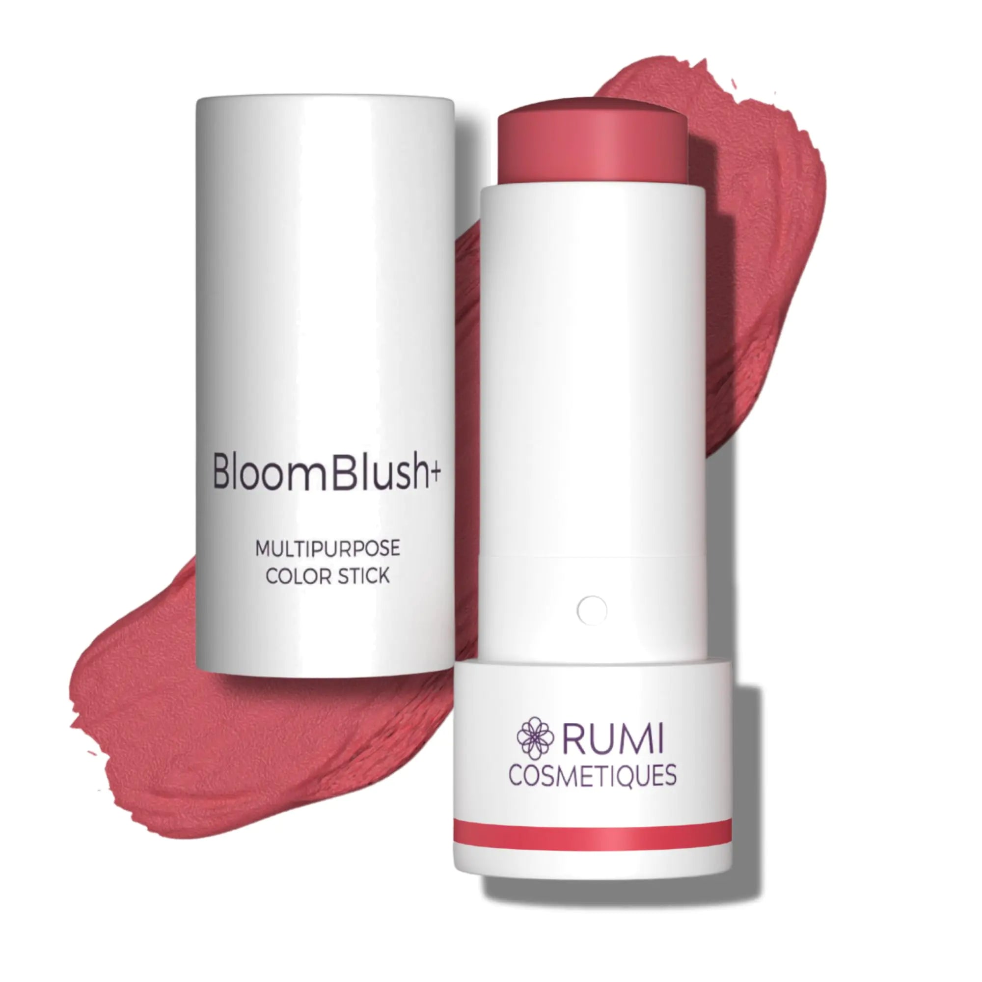 Rumi Cosmetiques BloomBlush+ Multipurpose Color Stick For Older Women - Blush Lipstick & Contour in 1- Radiant Healthy Glow & Nourishing Formula - For Sensitive Skin (Berry Kiss Regular)
