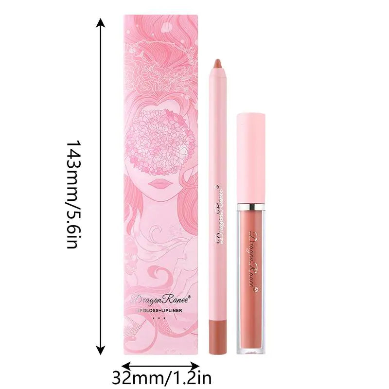 Waterproof Matte Lip Liner and Gloss Set