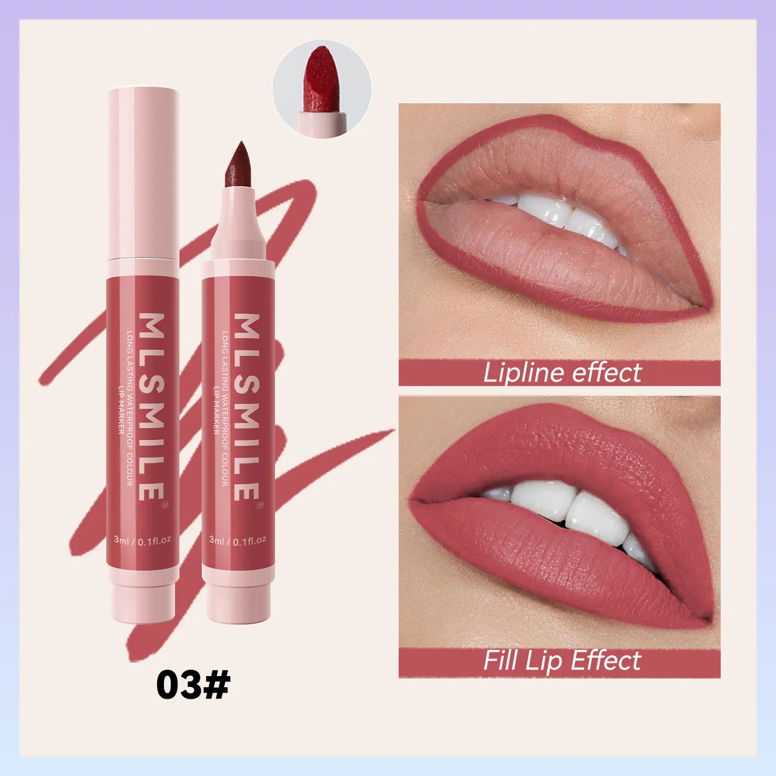 Waterproof Lip Liner and Multifunctional Lipstick