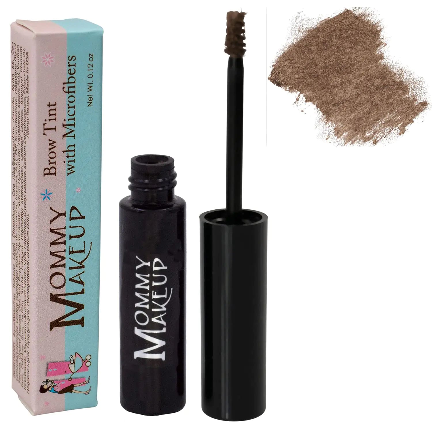 Brow Tint with Microfibers - 4-in-1 Tinted Eyebrow Gel to Groom Hold Sculpt & Color Your Brows Covers Gray Hair - Water Resistant Clump-Free Long Lasting (Fawn) by Mommy Makeup